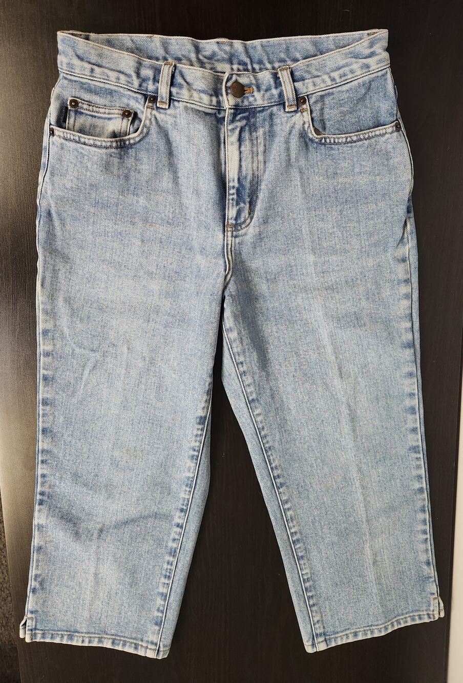 Lauren Jeans Co Ralph Lauren Womens Light-blue Cropped Capri Jeans-Size 6